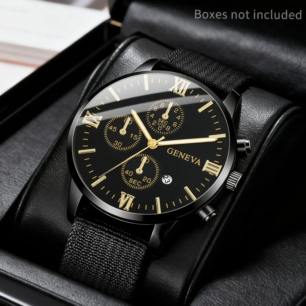 1 men's watch, canvas strap, fashionable and casual, the best gift for the latest fashion styles