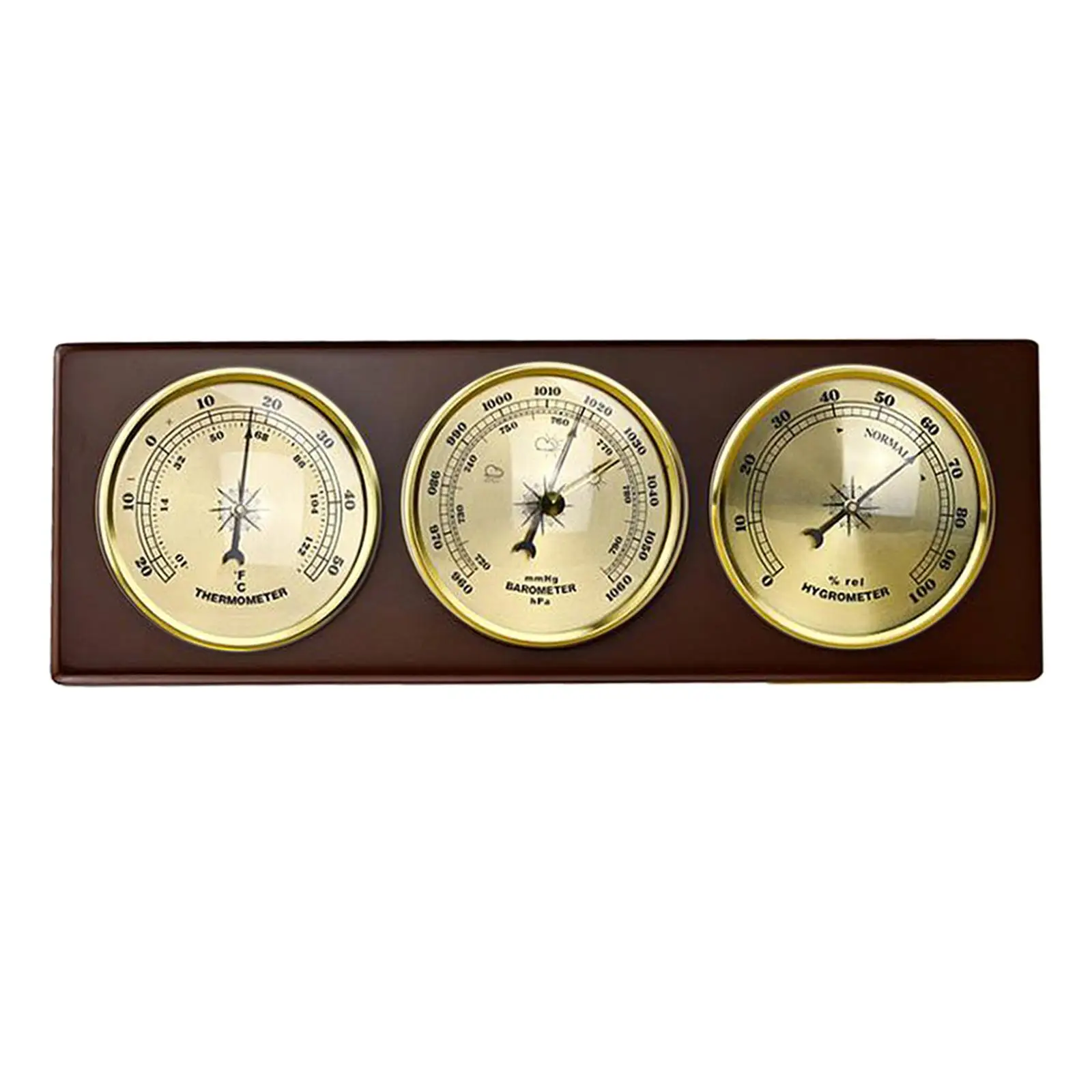 Wall-mounted Analog Weather Station with Precision Barometer Thermometer Hygrometer Metal Home Decor for Living Room