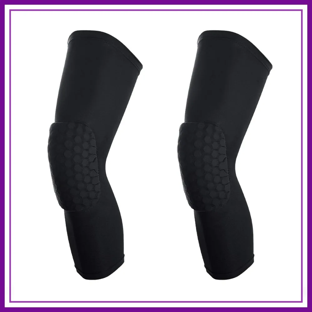 

Basketball Knee Pads 2 Pack Honeycomb Anti Collision Leg Compression Sleeves for Sports Wrestling Football Volleyball Soccer Skating