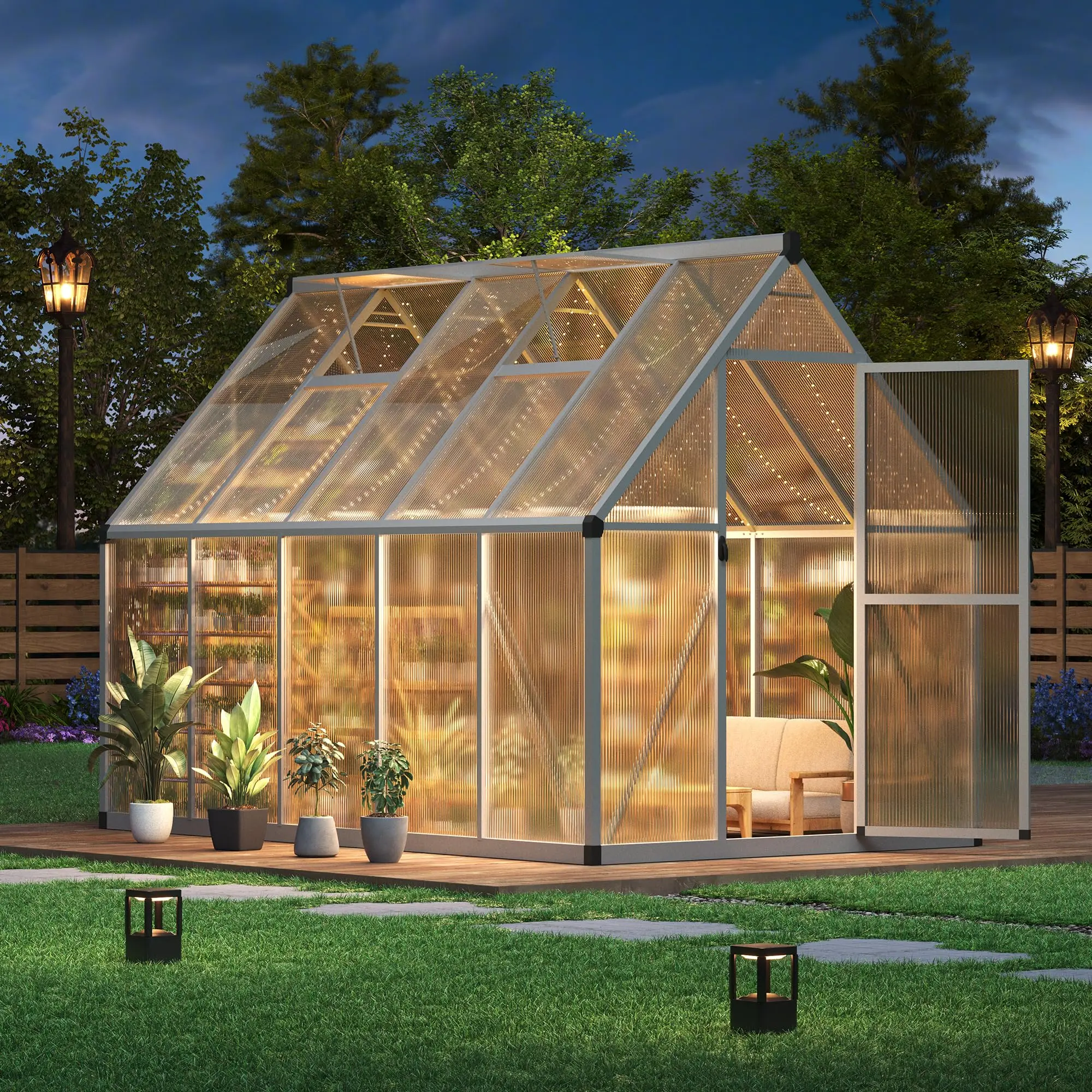 6×9 FT Outdoor enhouse, Large Walk in enhouses for Outdo and Garden Planting, Polyte en House with Enhanced Fe and