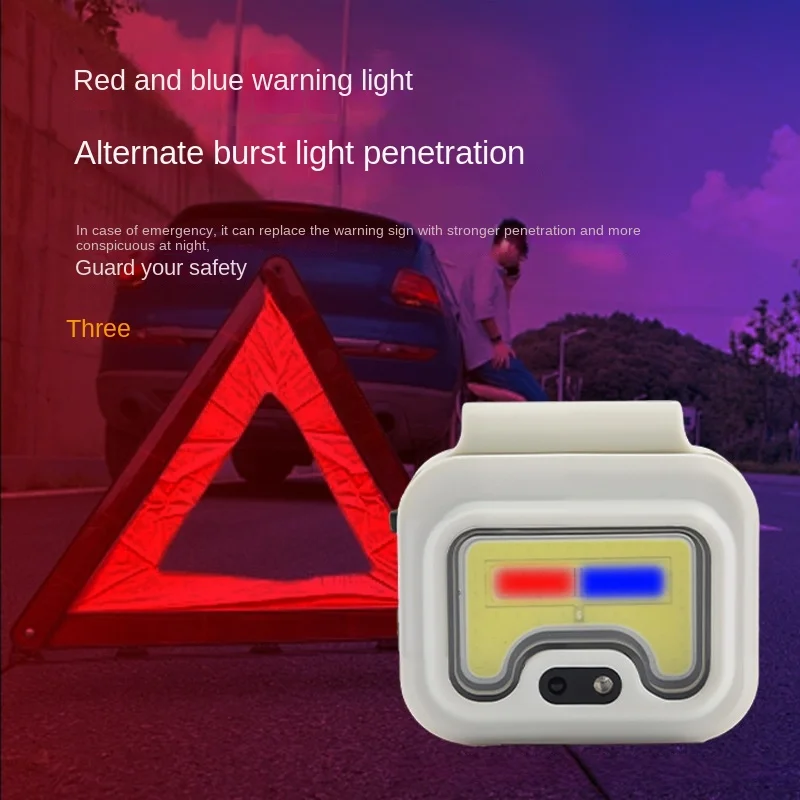 Multifunctional Magnetic Night Fishing Type-C Rechargeable Headlamp, Portable Clothespin Running Cob Silicone Work Lamp Headlamp