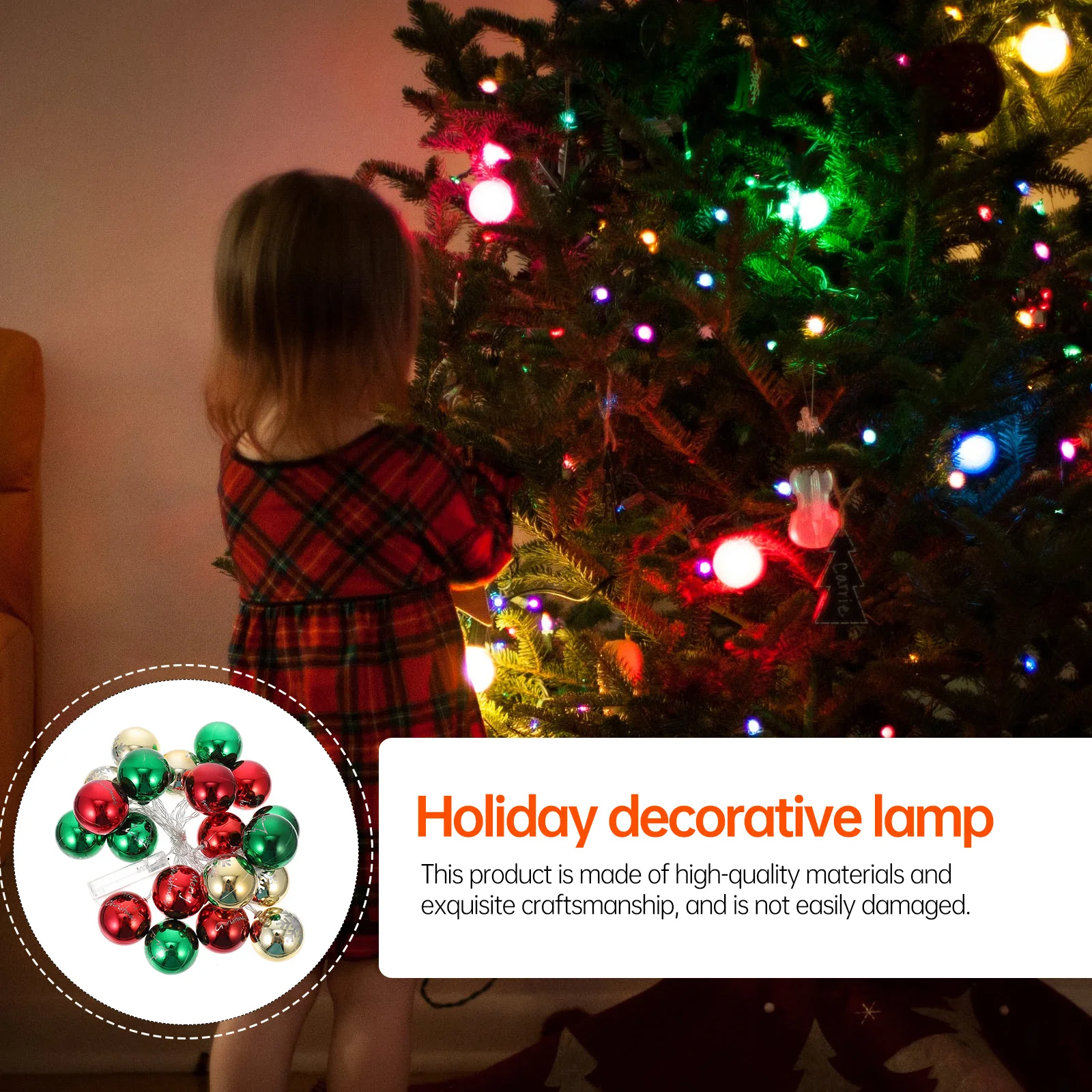 1 قطعة عيد الميلاد الملونة الكرة سلسلة مصباح الإبداعية عيد الميلاد ضوء زخرفة مهرجان مصباح للزينة لعيد الميلاد الطرف الديكور #4