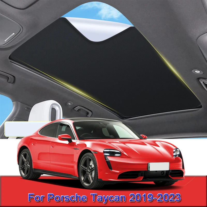 Parasol de adsorción electrostática para coche, pegatina de tragaluz, aislamiento térmico, accesorios para automóviles, aptos para Porsche Taycan 2019-2023