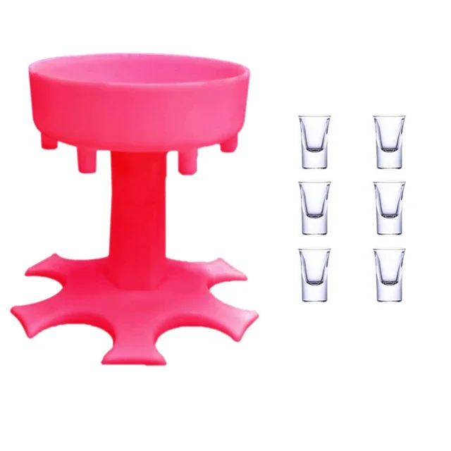 6 Shot Glass Dispenser Holder Carrier Caddy Liquor Dispenser Home Party Drinking Games Bar Cocktail Wine Beer Filling Bar Tools