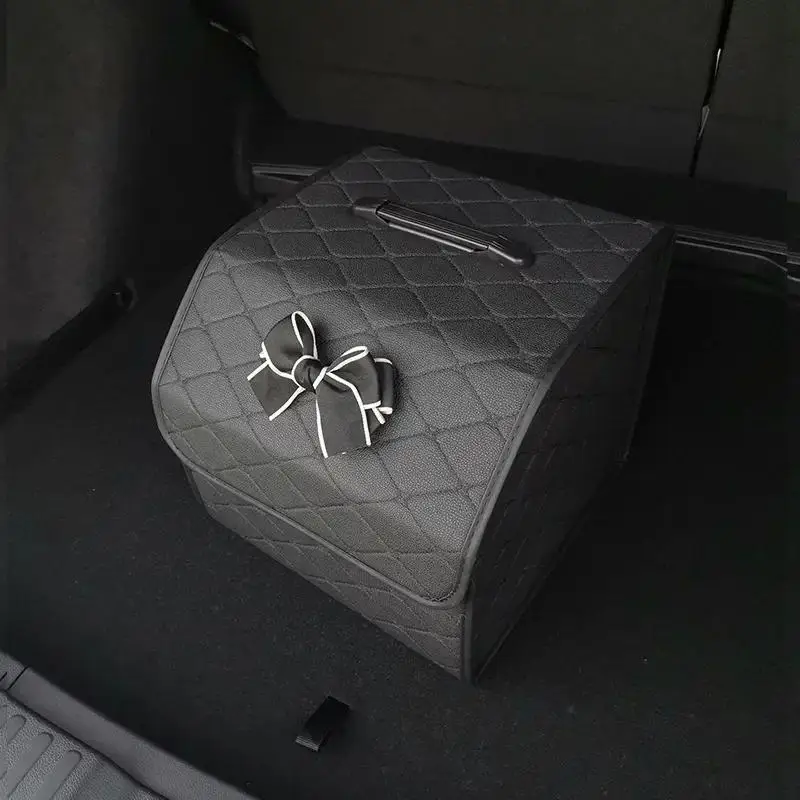

Car Trunk Organizer Box Large Capacity Auto Multiuse Tools Storage Bag Stowing Tidying Leather Folding For Emergency Storage Box