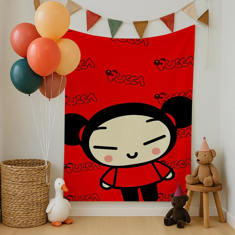 Cute Garu and Pucca flag Suitable For Dormitory Room Outdoor Gift Party Decoration Picnic Camping festival