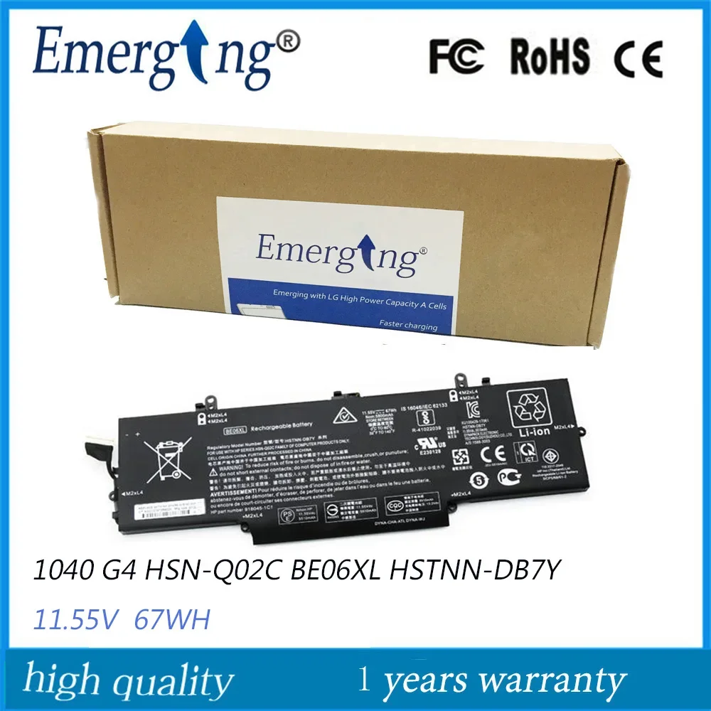 

11.55V 67Wh Original BE06XL Laptop Battery for HP EliteBook 1040 G4 series 918045-1C1 918045-271 918108-855 HSTNN-DB7Y IB7V