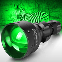 UniqueFire 1504 Powerful XRE Green Light LED Flashlight Waterproof Bright 3 Mode Zoom Torch Lamp for Coyote Hog Predator Hunting