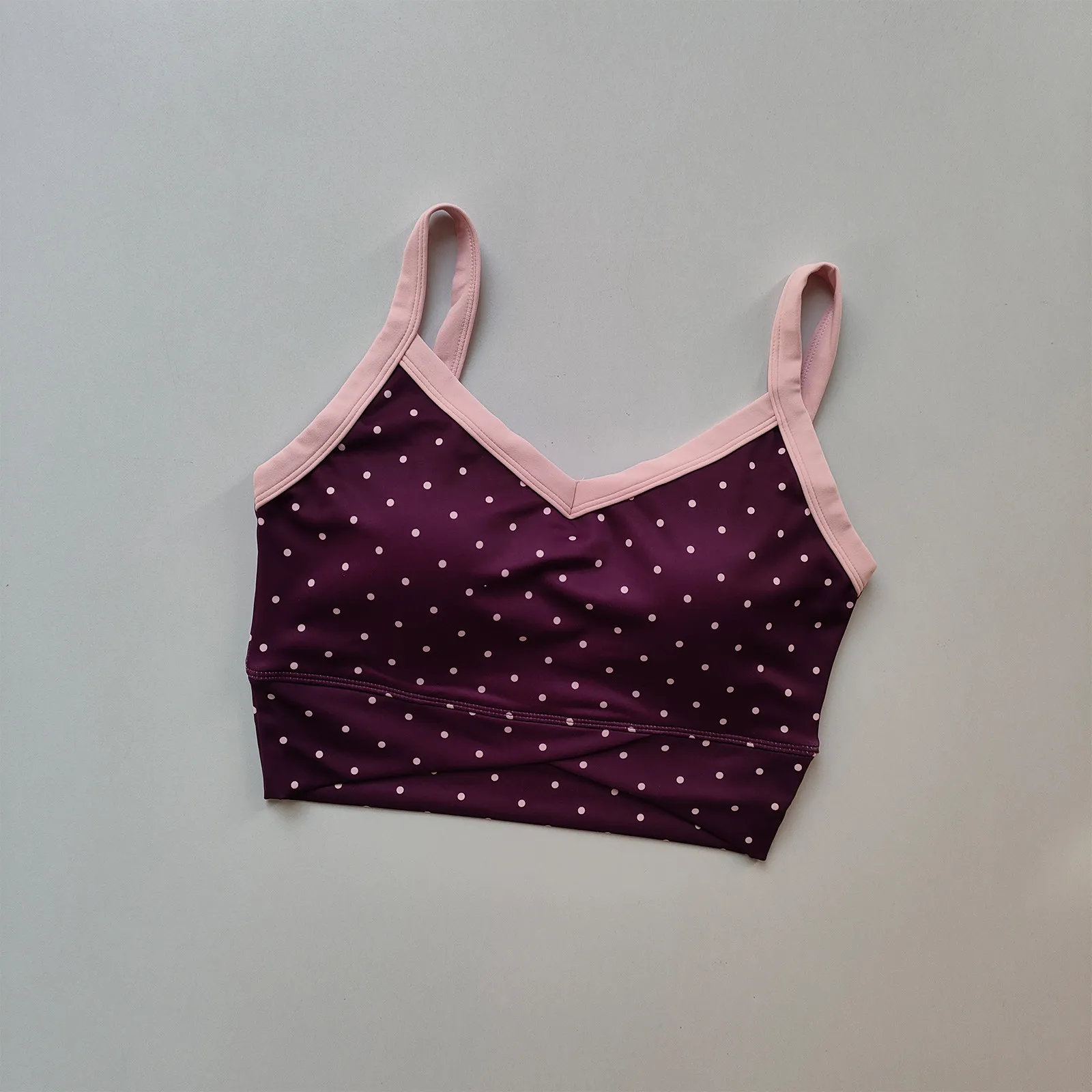 Damen-Sport-BH mit Print, integrierten Brustpolstern und festen Cups, schönes Rückendesign, Laufunterwäsche, Fitness- und Yoga-Bekleidung – Detail 9