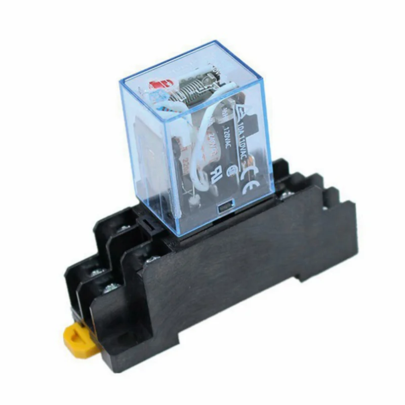A19E-10Pc MY4NJ 14PIN 4DPDT Electronic Mini Electromagnetic Relay 5A Coil With PYF14A Socket Base