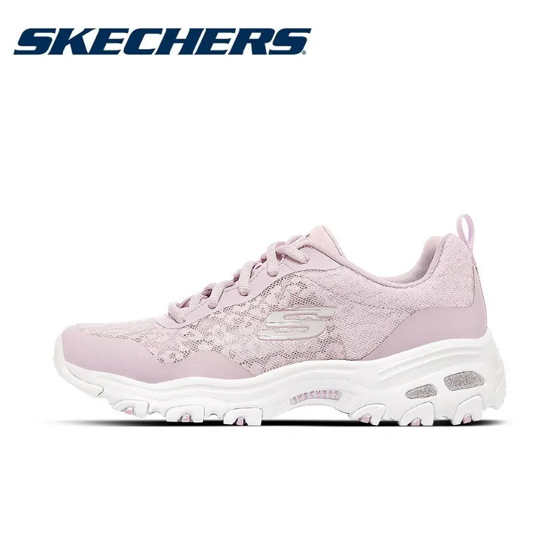 

Кроссовки Skechers женские нескользящие, массивные, дышащие, на шнуровке, с леопардовым принтом, летняя обувь