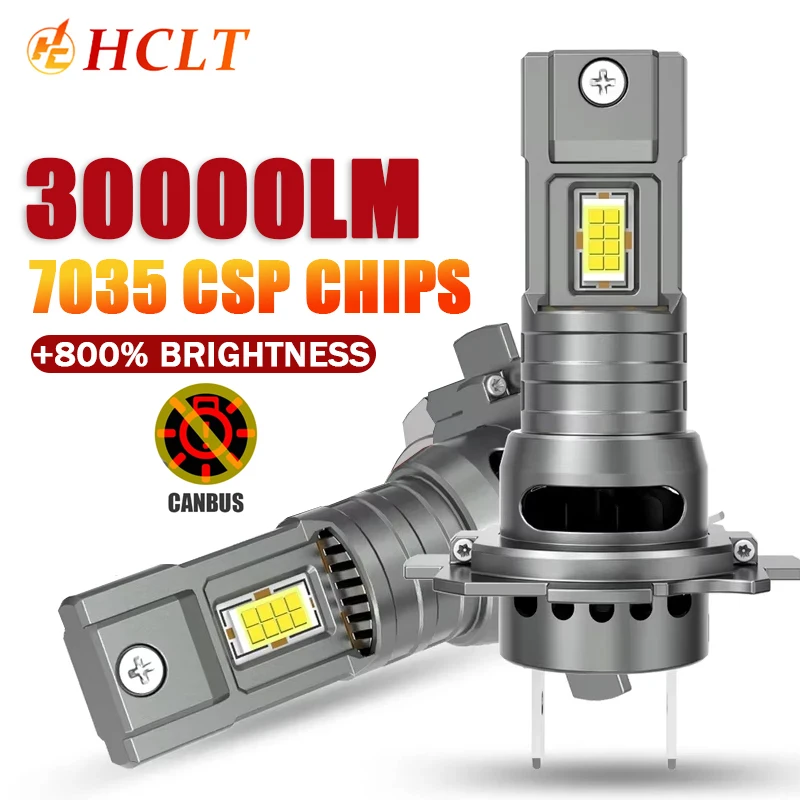 H7 Mini LED Headlight Bulb 300000LM 1:1 MINI Size Plug and Play Auto Lamp With Fan 7035 CSP Chips Fanless Turbo Fog Light Bulb