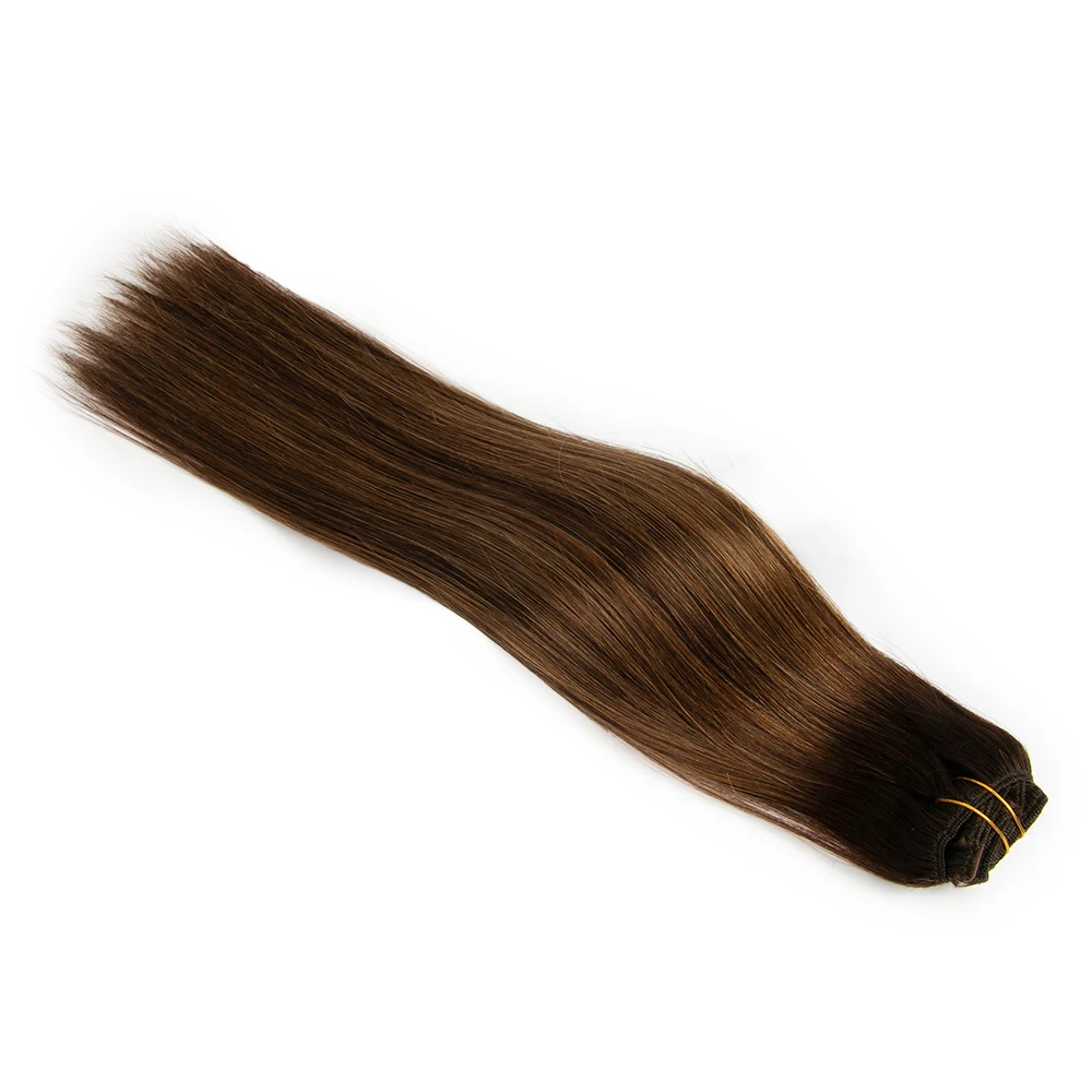 T2P2-6 리얼 내추럴 헤어 익스텐션 발레아쥬 브라운 클립인 인모 큐티클 레미 퀄리티 실크&소프트 120G 7피스 클립온 헤어피스