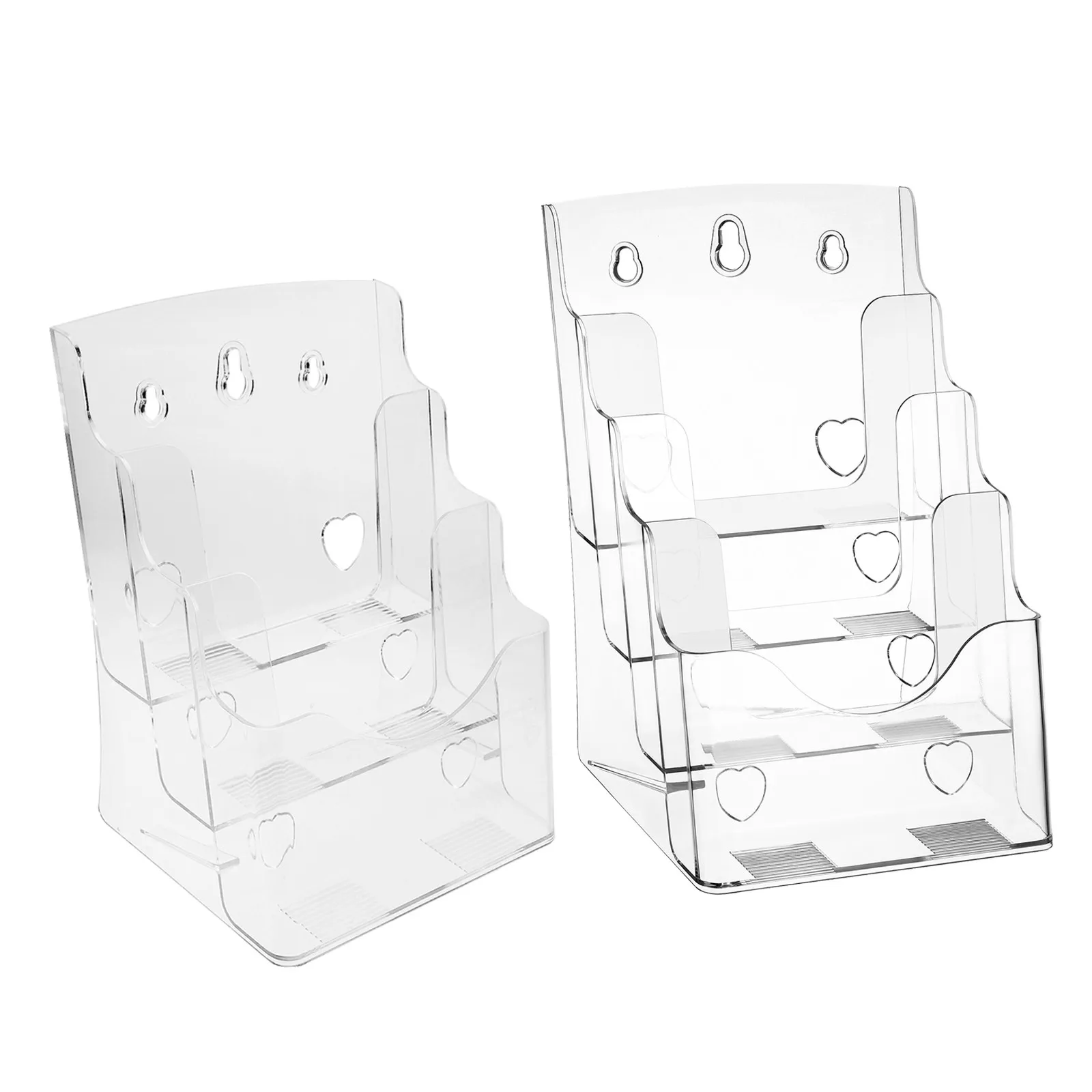 2Pcs Acrylic Transparent Multi-Tier Literature Organizer Display Stand for Brochures Magazines Menus Flyers Document Holder Rack view 4