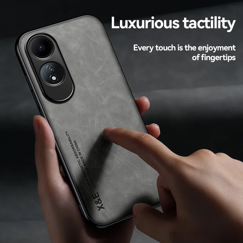 Funda For Oppo A60 4G Case Built in Metal Plate Magnetic Holder Leather Phone Cases For Oppo A 60 OPPOA60 Soft Frame Back Cover