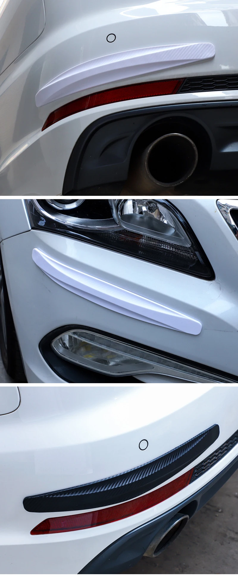 4 stücke Auto Stoßstange Schutzst reifen Universal Auto weichen Gummi vorne und hinten Ecke Abdeckung Schutz Lippen streifen Aufkleber Schutz – Detail 9