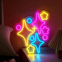 Stars LED Neon Sign Wall Decor, For Home Wall Decor Home Light,  Room Lighting Living Room Decor Brand Light Up Sign
