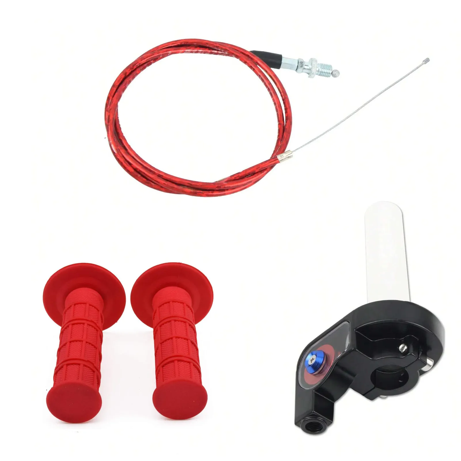 

Universal Motorcycle Rubber Handle + Visual Throttle Lever + Throttle line adjustable Set For Off-Road Pit Bike ATV Accessories