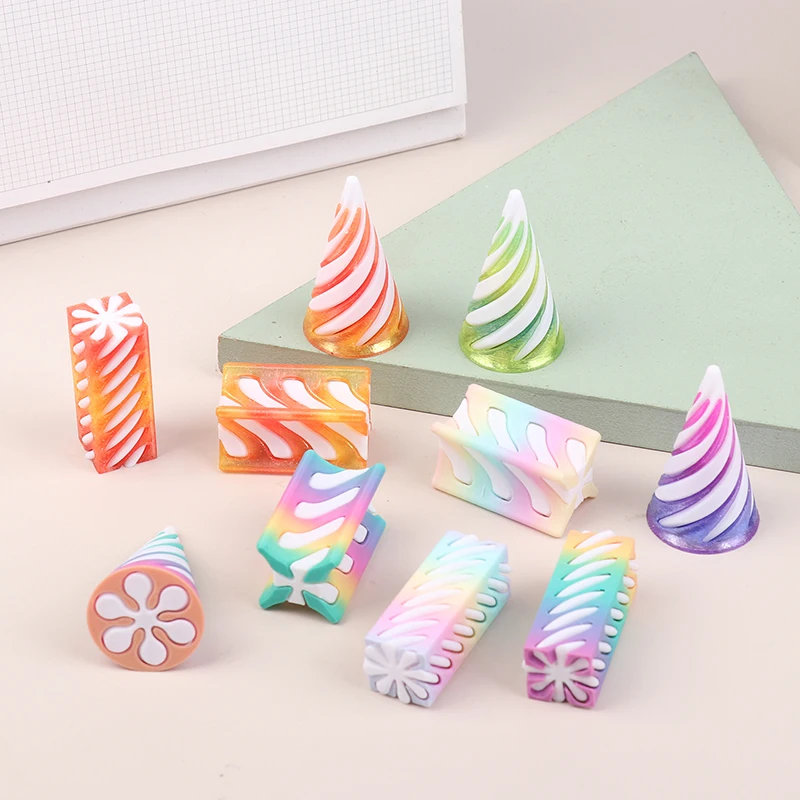 1Pc 미니 3D 나선형 소용돌이 스레드 환상 콘 장난감 스트레스 릴리프 불가능한 피라미드 패스 스루 조각 Fidget 장난감 선물