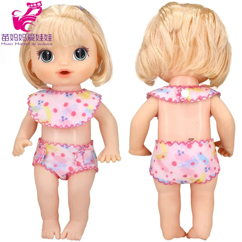 

30cm Rubber Silicone Baby Dolls Bib Diapers 12" Girl Doll Clothes Toys Feeding Accessory