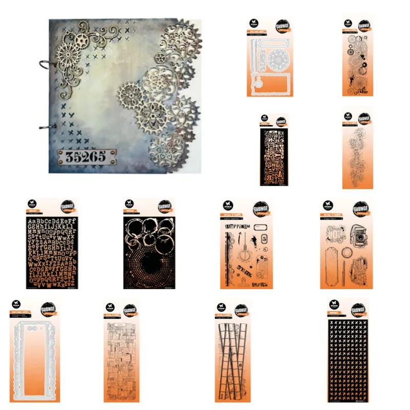 Background Letters Coffee Inspire Happiness Gear Photo Film Metal Cutting Dies Silicone Stamp Scrapbooking Make Photo Album Card