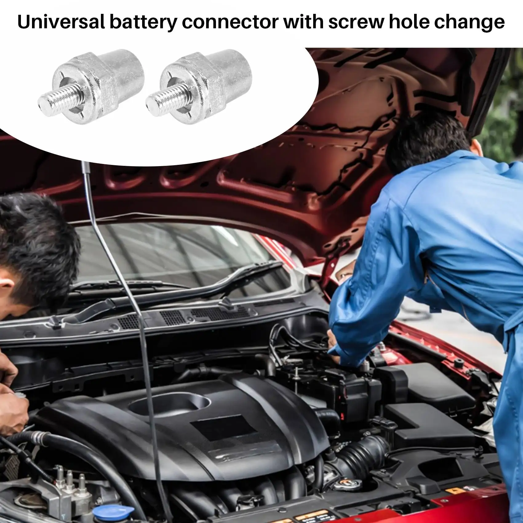 AT77 한 쌍의 아연 합금 배터리 측면 단자 충전 포스트는 8mm 포지티브(+) 또는 네거티브(-) 배터리 케이블 단자에 적합합니다.