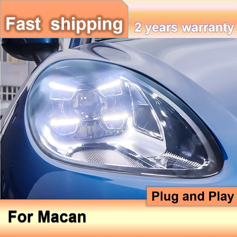 Car Accessories for Porsche Macan Headlight 2014-2017 Macan Headlamp LED DRL Turn Signal High Beam Projector Lens