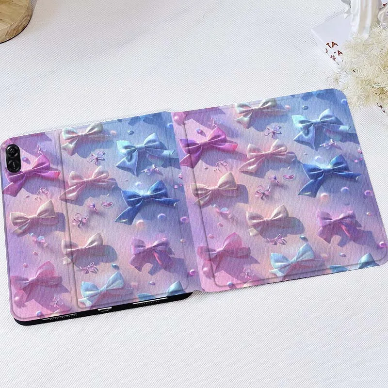 

Colorful Cartoon Bow Pattern For Huawei MatePad M5 T5 SE 11 Pro Honor Tab 5 V7 V8 X9 GT 10.1 10.8 Inch Tablet Case