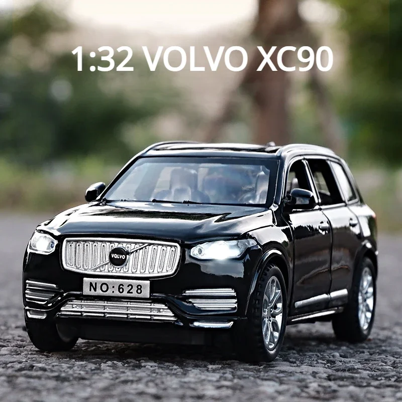 

1:32 модель автомобиля VOLVO XC90 из литого металлического сплава с высокой симуляцией, модель автомобиля со звуковым оформлением, коллекционная детская игрушка, подарки E137