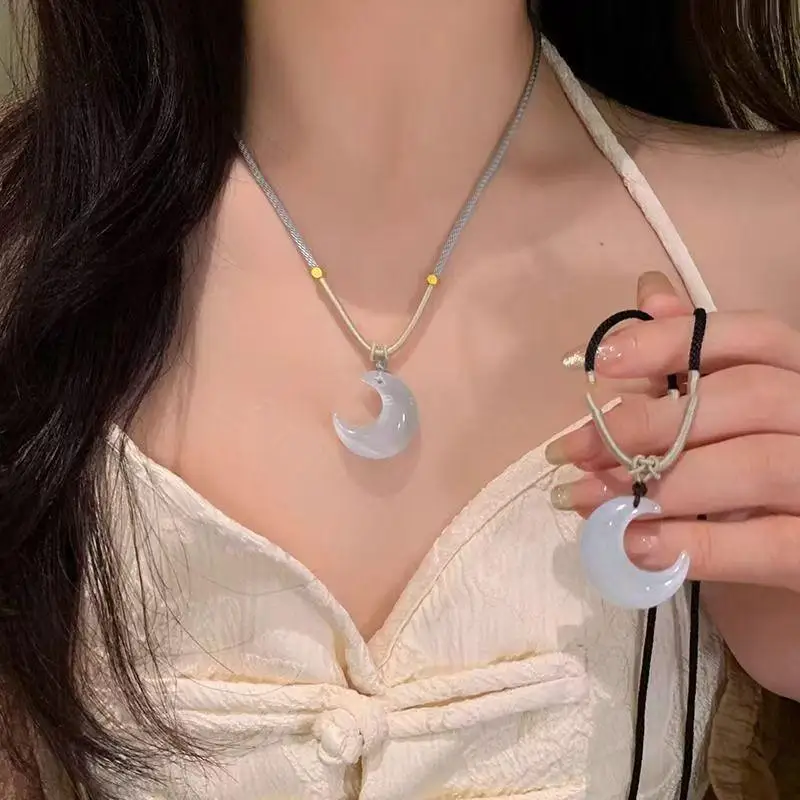 Böhmische lange Halskette mit Anhänger für Damen, runde, ovale Blatt-Perlenkette, Seilketten-Pulloverkette, geometrischer, trendiger Schmuck, Geschenkidee – Detail 7