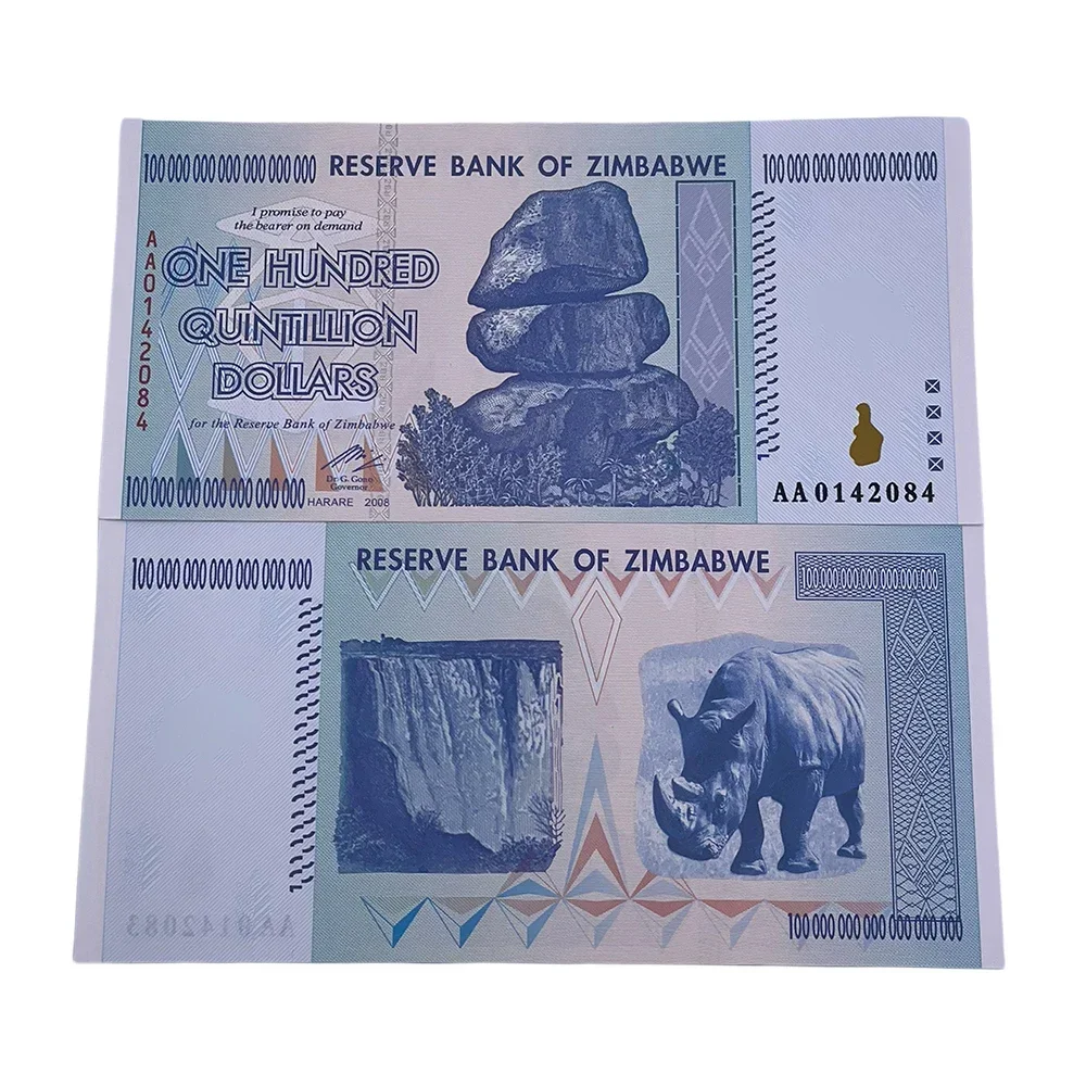 NEW 23 Designs 100 Trillion Zimbabwe Gold Banknote  QUANTILLION YOTTALILION DOLLARS paper Zimbabwe Animals Banknote for Gifts