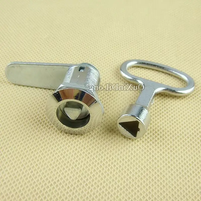 New 10PCS Zinc Alloy Tubular Cam Locks Triangle Electrical Box Lock Camper Drawer Cabinet Toolbox Locks Industrial Door Locks