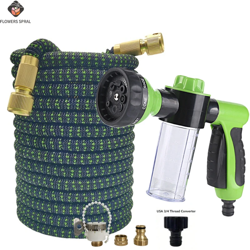 

Expandable Garden Hose High-Pressure Car Washing Foam Water Gun, Adjustable Spray, Cleaning Water Pipe, Gardening Watering Tools