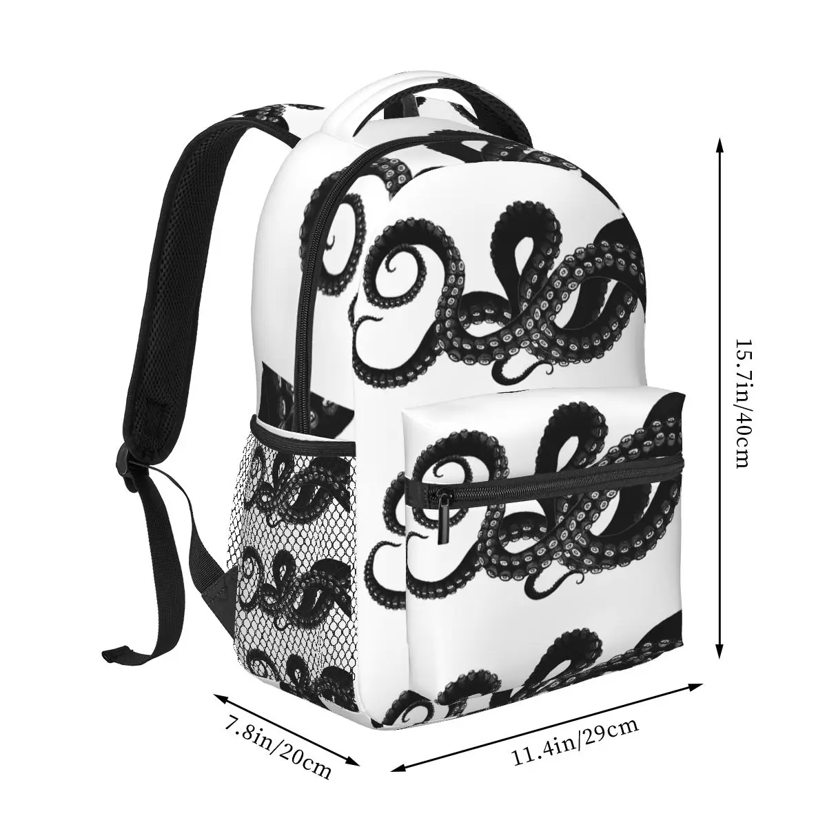 Kraken-Mochilas para meninos e meninas, mochilas escolares para estudantes, mochila para laptop dos desenhos animados, bolsa de ombro de grande capacidade