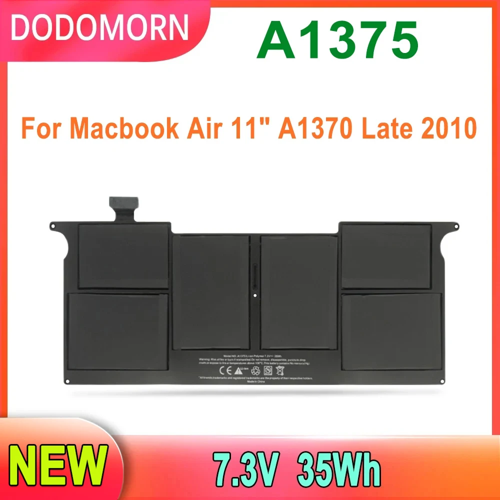 DODOMORN-batería A1375 para ordenador portátil, accesorio para Macbook Air 11 "A1370 Late 2010 MC505 MC506 MC507LL/A 661-5736 020-6920-01 020-6920-B/A 35Wh