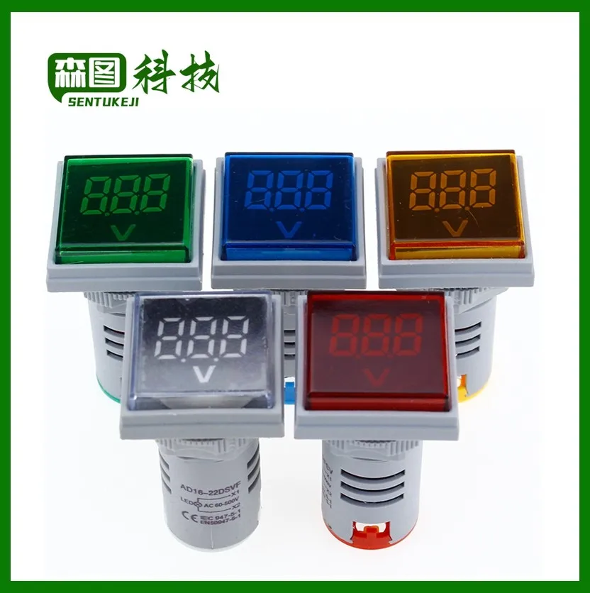 Square LED Digital Voltmeter & Ammeter Voltage Gauge Current Meter AC 60-500V 0-100A D18 dropship