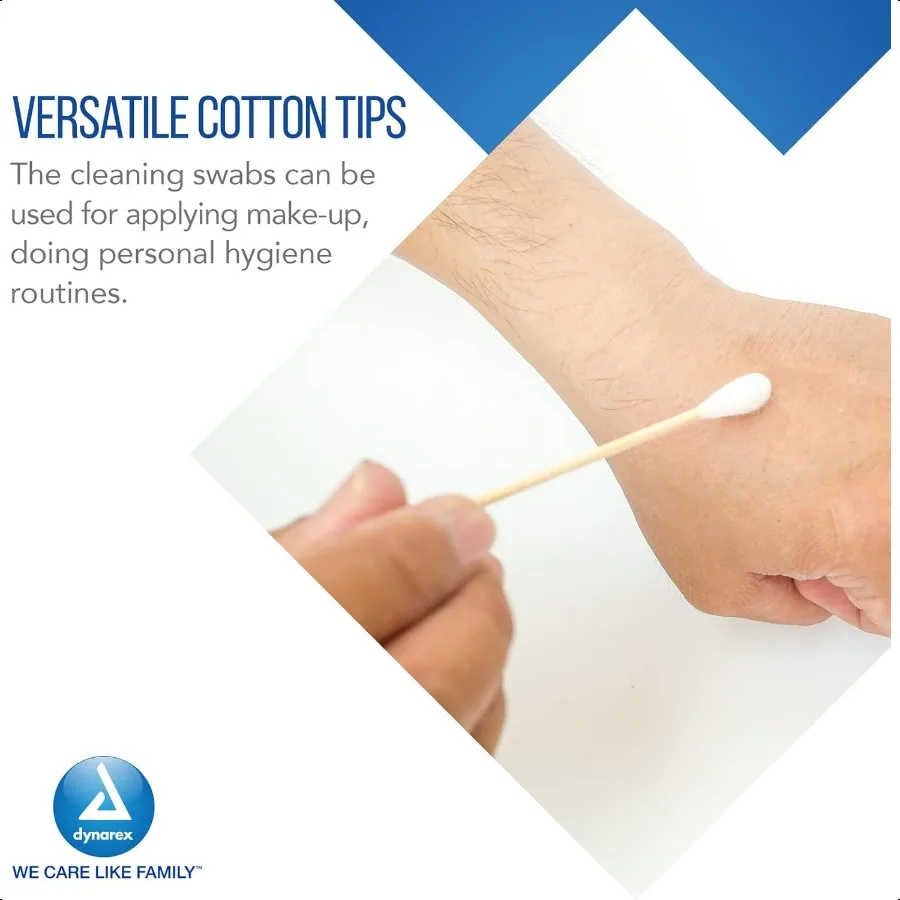 다이나렉스 6인치 멸균 면 팁 어플리케이터, 일회용 나무 면 팁 어플리케이터 (상처 관리, 위생, 메이크업용)