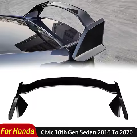 For Honda Civic 10th Gen Sedan 2016 2017 2018 2019 2020 Type-R Style Rear Splitter Spoiler Wing Tail Trunk Decoration Accessorie