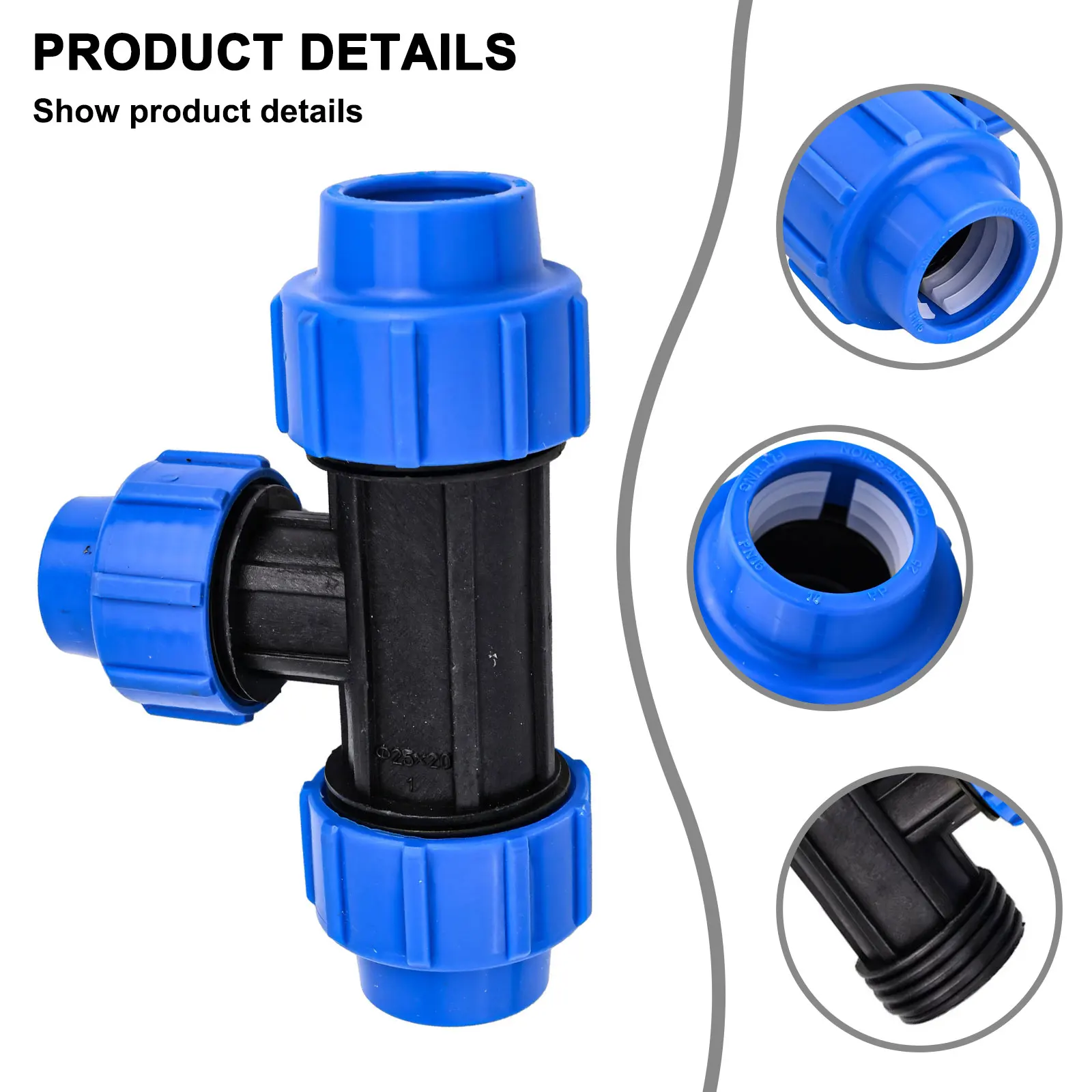 Water Pipe Reducing Tee for Agricultural Irrigation Networks Supports Multiple Pipe Diameter Combinations 25mm 32mm and 20mm