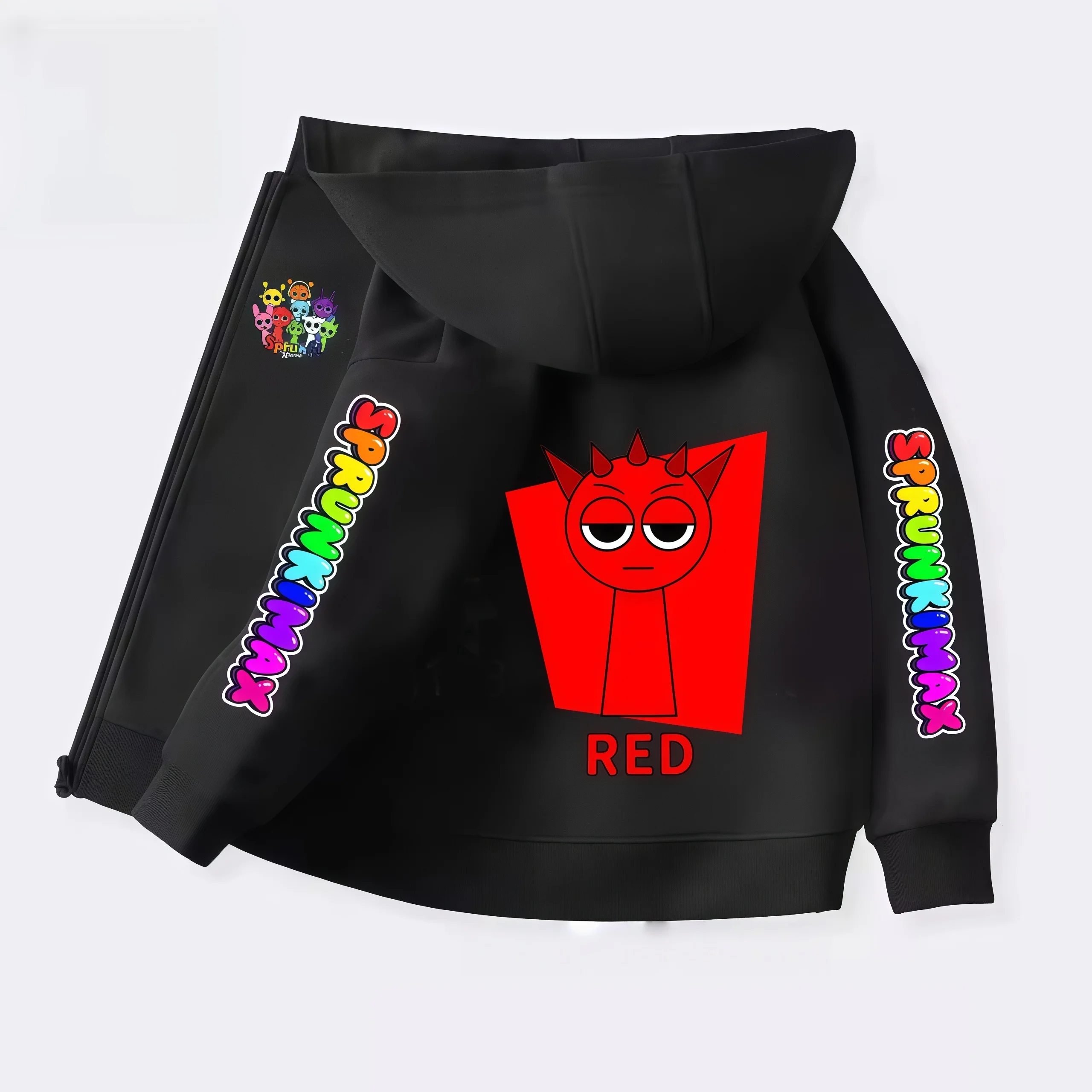 Sprunki Kapuzenpullover mit Reißverschluss für Kinder, Incredibox Anime-Figuren, Mädchen-Sweatshirt, Kinder-Frühlings- und Herbstpullover, Geschenk, Jungenkleidung, 4-14 Jahre. – Detail 5