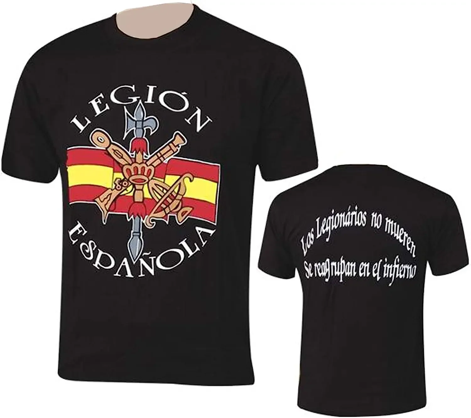 Camiseta Legión Española Los Legionarios No Mueren, Se Reagrupan En El Infierno Short Sleeve Casual Cotton Men T-shirt