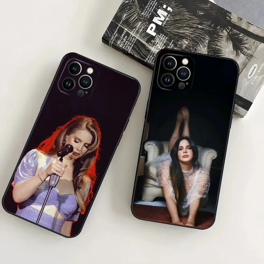 Singer L-Lana Del Rey Phone Case For iPhone16,15,14,13,12 Mini 11 Pro XR,X,XS,MAX 7,8 Plus Silicone Cover Soft Black