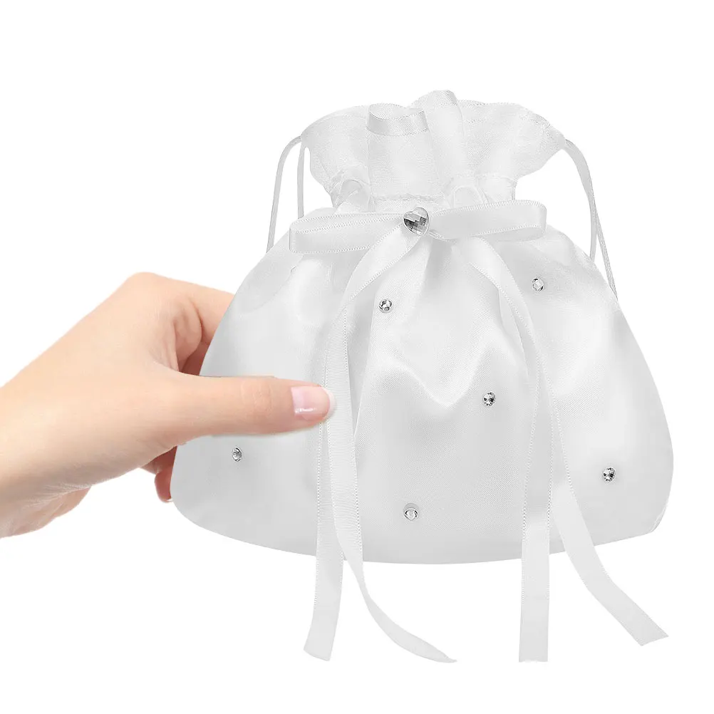 

1pcs Wedding Bag Drawstring Closure Compact Lightweight Bridal Purses For Weddings Candy Bags Party Favors - Bridesmaid