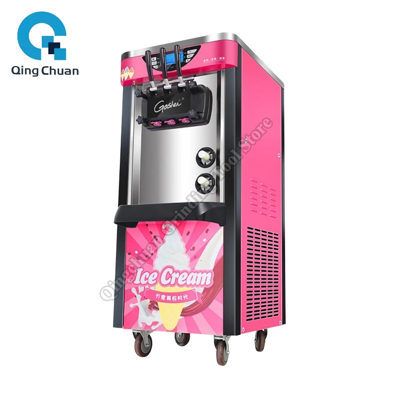 

Ice Cream Machine Soft 2200W 6L*2 Three Flavors Vertical Intelligent Commercial Automatic Soft Serve Ice Cream Maker Machine