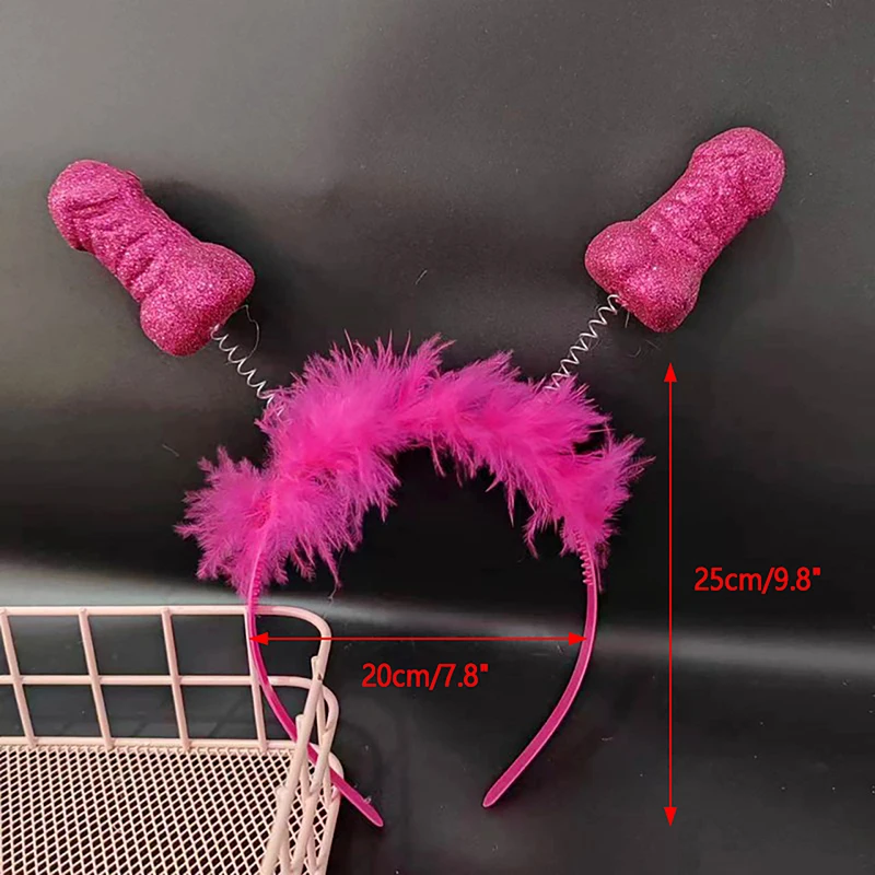 عقال حفلة توديع العزوبية الأحمر الوردي ريشة مثير رباط شعر العروس لتكون الزفاف دش سعيد الدجاجة ديكور حفلة صور الدعامة