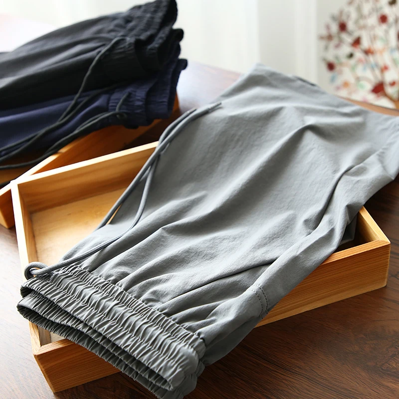 

Быстросохнущие дышащие модные мужские летние повседневные шорты с эластичным поясом, универсальные, удобные, легкие, прямого кроя, Five...