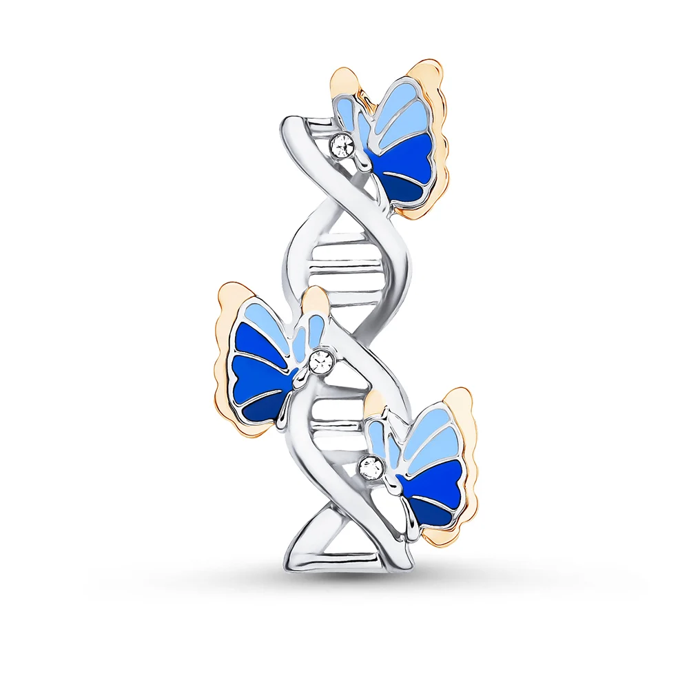 

Butterfly DNA Crystal Brooch Pins Medical Biology Gene Heredity Lapel Badge Luxury Jewelry for Doctor Nurse Biologist Gifts