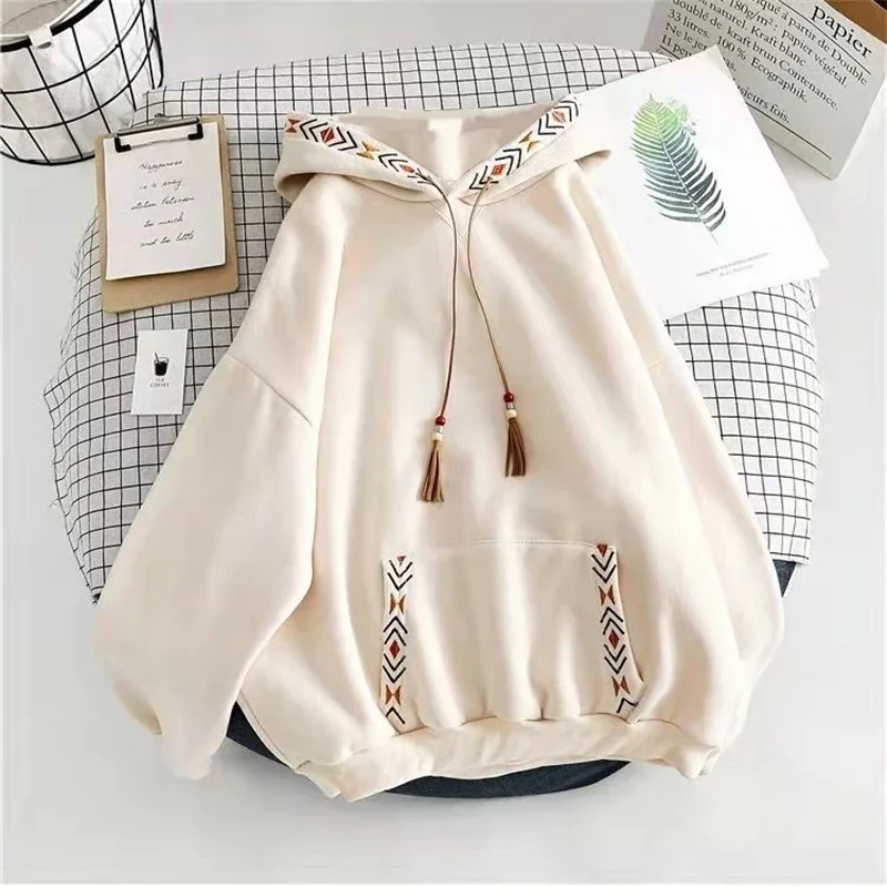 Causal Loose Pullover Hooded Sweatshirt with Drawstring for VIP A283