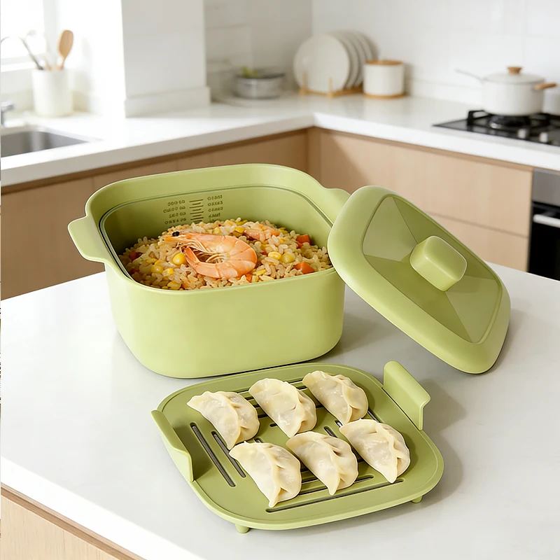 

Силиконовая пароварка без бисфенола А, штабелируемая, для приготовления на кухне, силиконовая пароварка для микроволновой печи