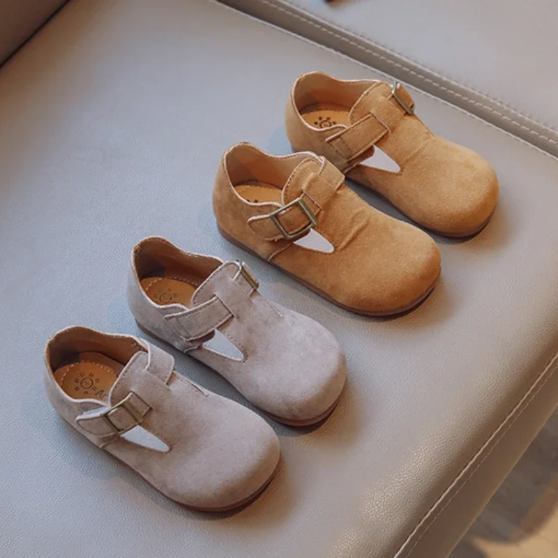 Zapatos de cuero de suela suave para niñas, zapatos informales para niños pequeños, zapatos escolares de diseñador para niñas